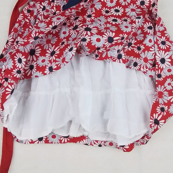 Westside Girl's Sun Dress Size 5-6 in Red, White, Blue w/ Floral Print - Picture 4 of 10